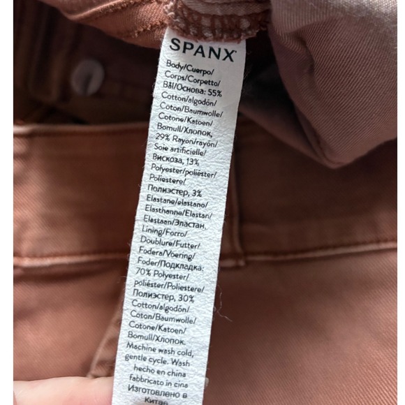SPANX Stretch Twill Crop Pant Rust Brown Women's Size Small - Picture 8 of 9